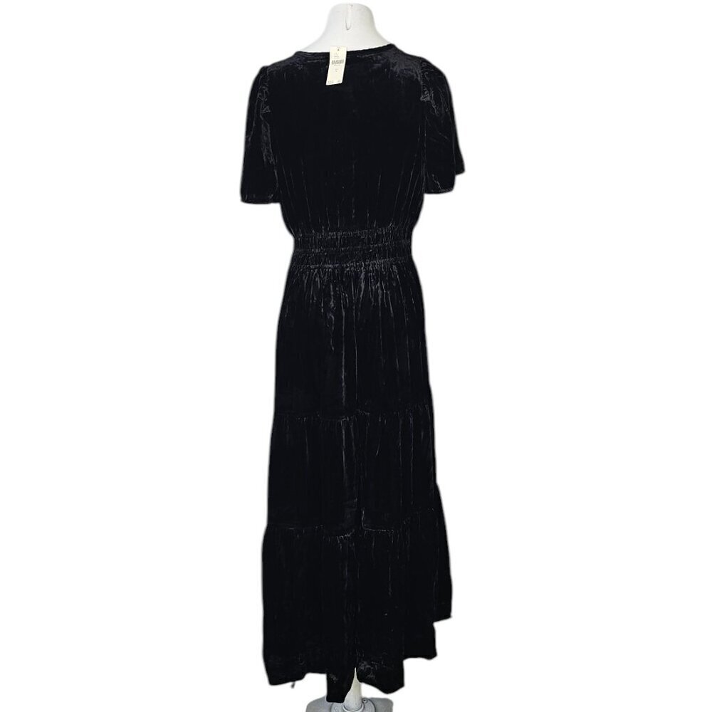 Anthropologie The Somerset Maxi Dress, Velvet Edition, Black, V-Neck, Size Small - Picture 3 of 7